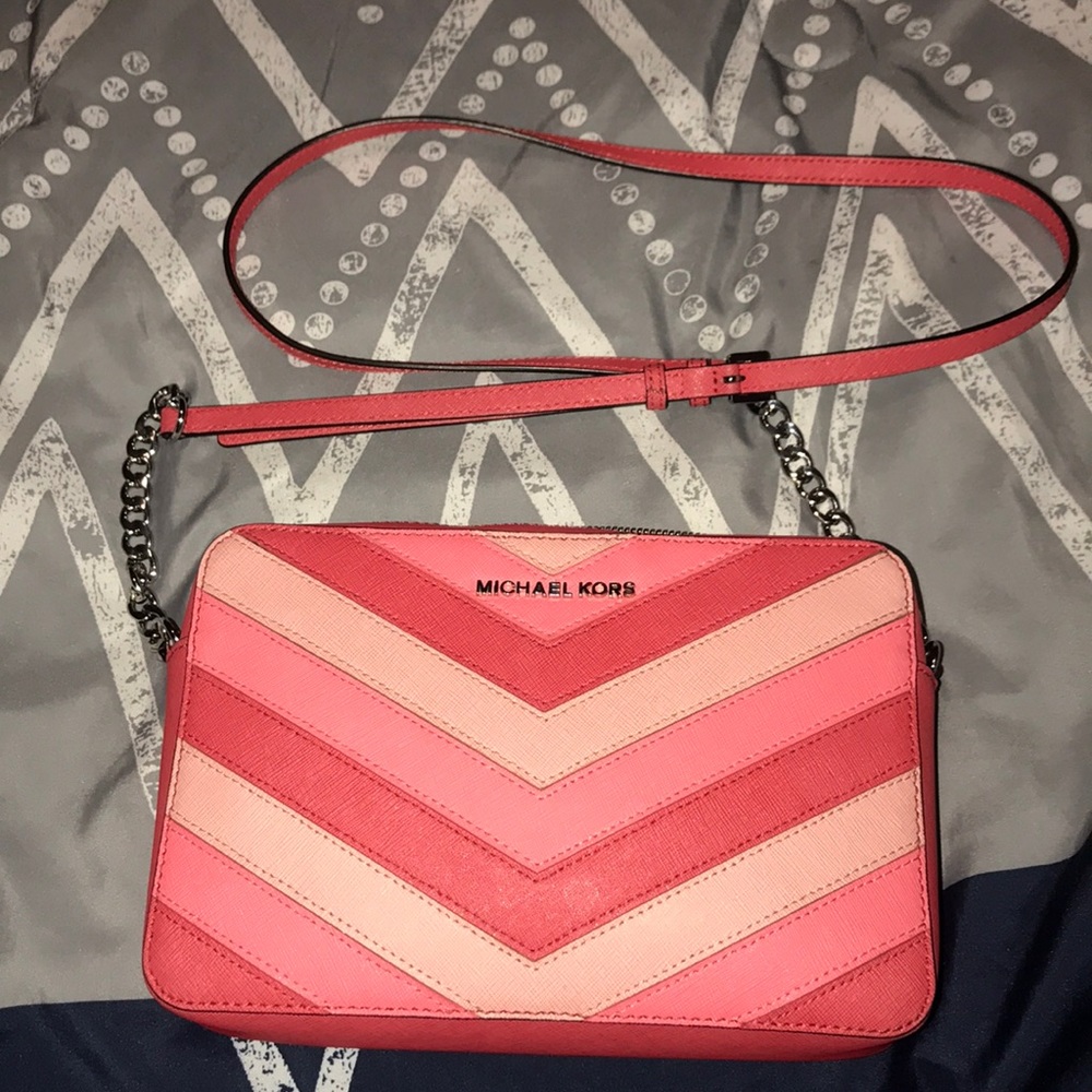 Peach colored Michael kors crossbody